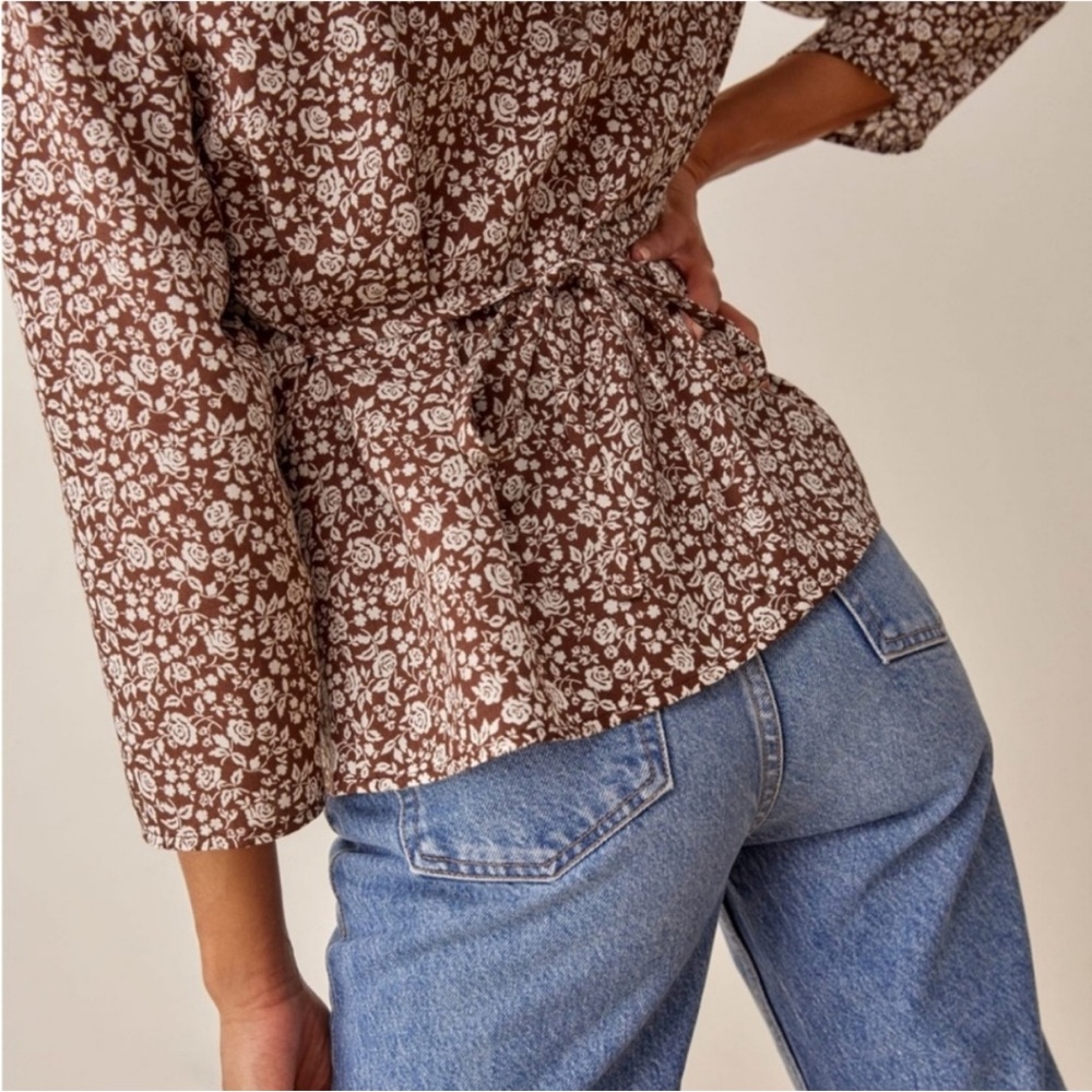 NWT Reformation Artesia Top Sz Small Brown - Picture 2 of 6